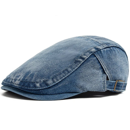 New Denim Cotton Beret Men Vintage Newsboy Cap Spring Autumn Casual Women