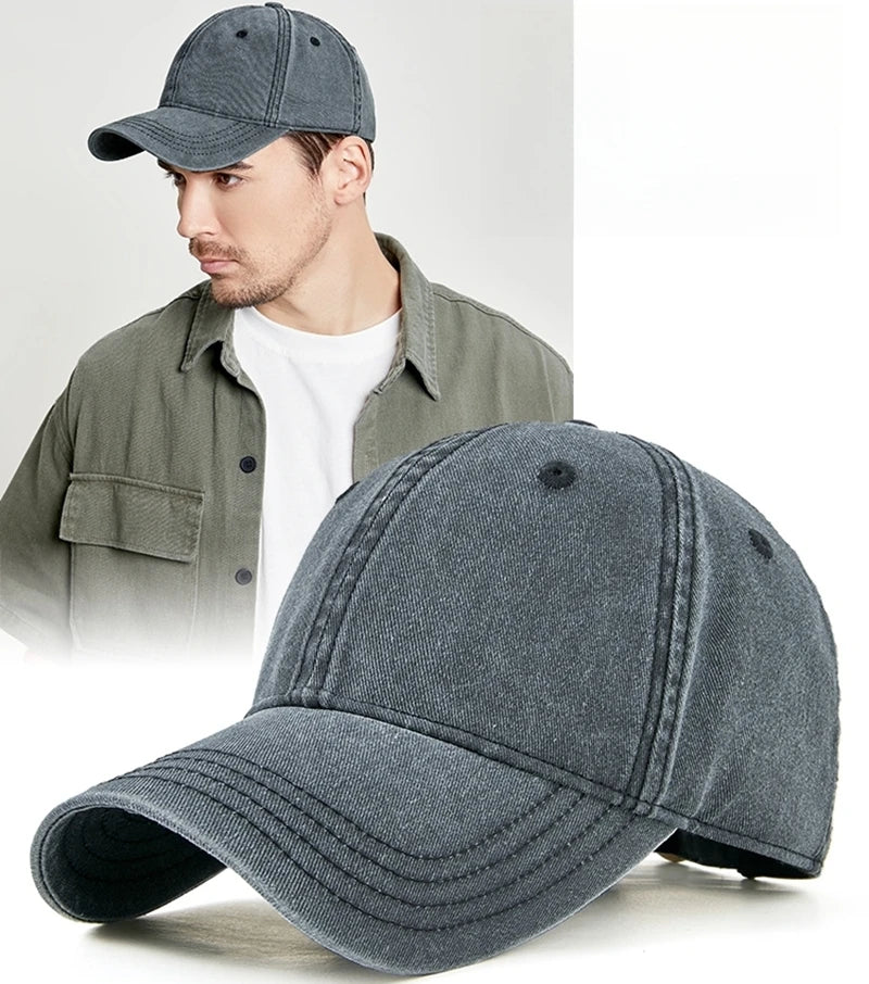 Man Cotton Big Size Baseball Hat Woman Plus Size Sun Caps Male Casual Snapback Cap