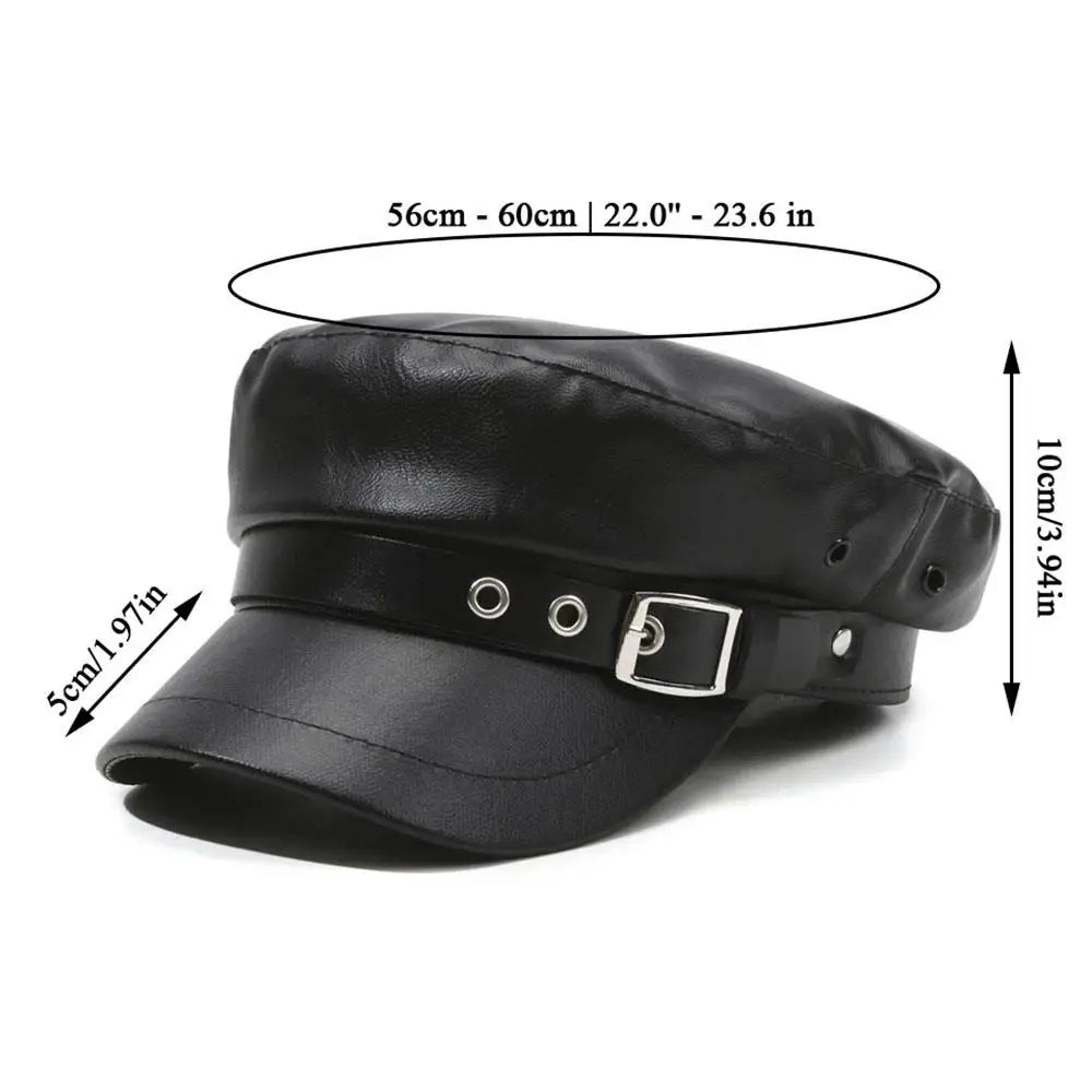 New PU Leather Beret Hat Autumn And Winter Versatile Beret