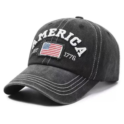 Vintage Washed Denim Snapback Peaked Cap