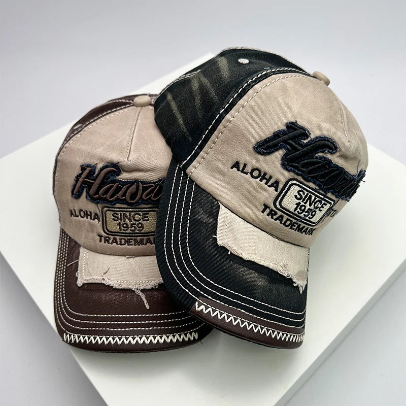 Korean Vintage Washing Men Women Baseball Hats Cotton Snapback Caps