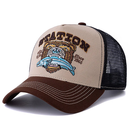 Unisex Bear Head Pattern Cap Summer Hat Man Women