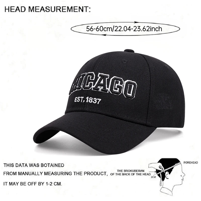 Simple and Fashionable Baseball Hat Chicago Embroidered Daily Leisure Sports