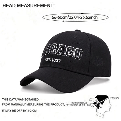 Simple and Fashionable Baseball Hat Chicago Embroidered Daily Leisure Sports