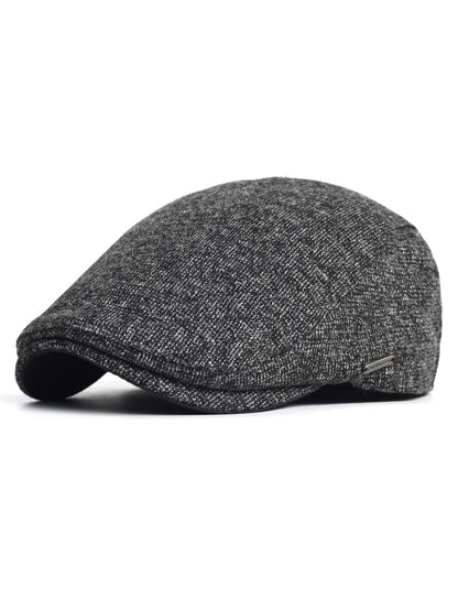 Autumn Winter Thick Warm Newsboy Caps Men Women Soft Beret Hat
