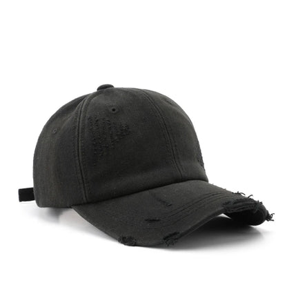 Custom Logo Washed Ripped Denim Baseball Cap