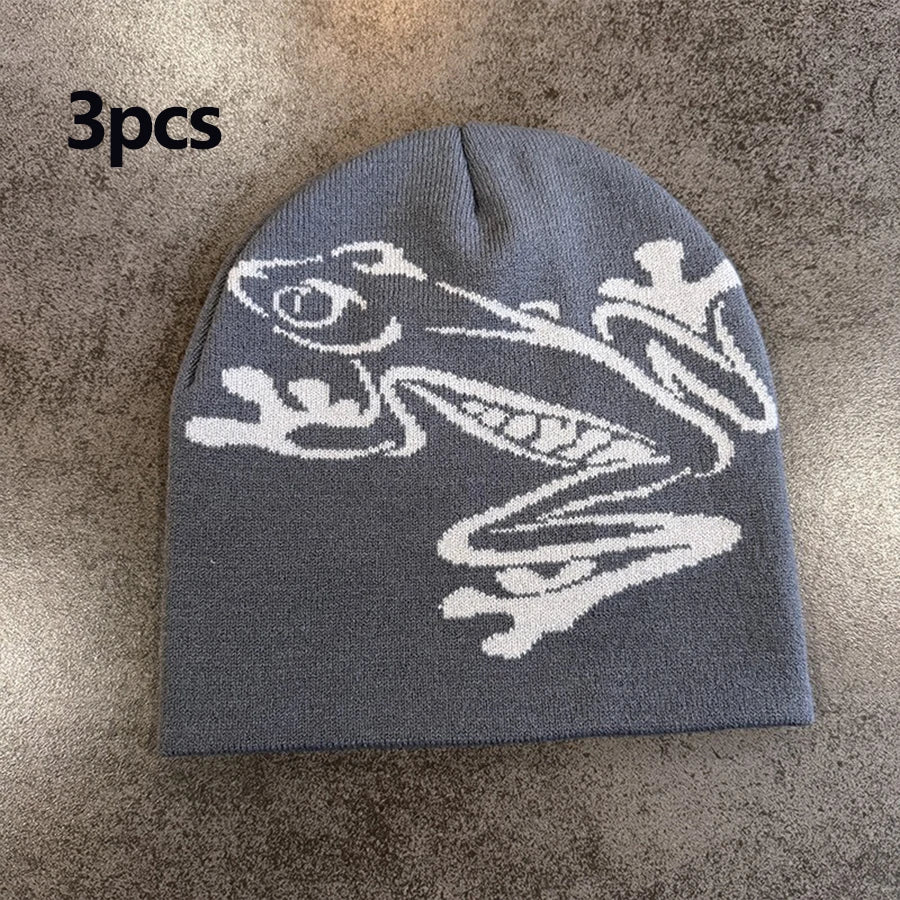 Tree Frog Pattern Beanie Knitted Cap For Men & Women
