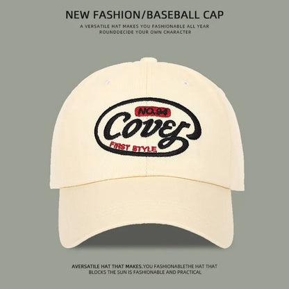 Retro Washed Cotton Embroidered Baseball Cap for Women Men