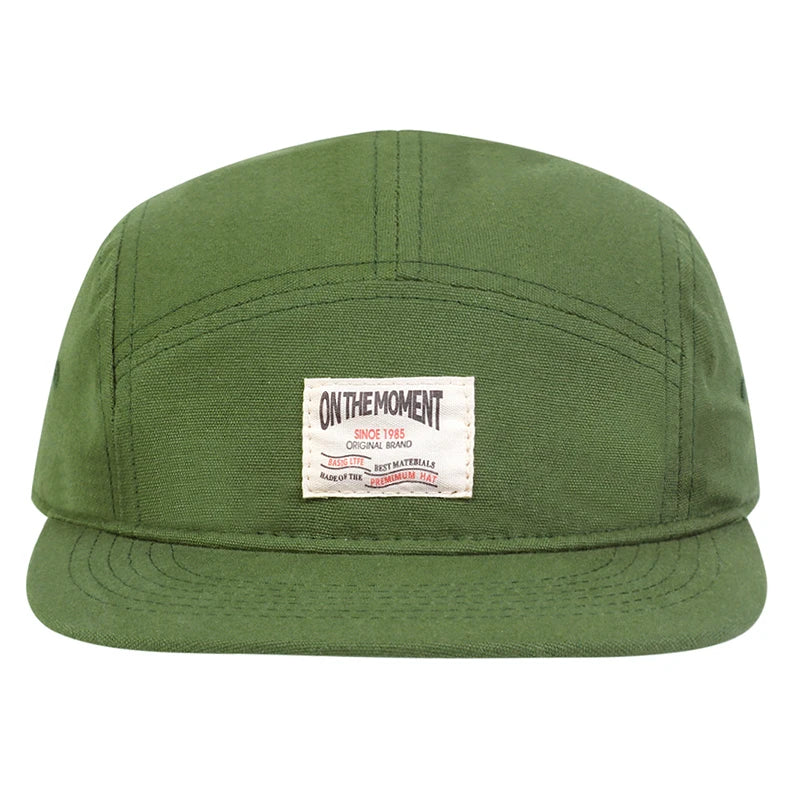 On The Moment Cotton 5 Panel Baseball Cap Hip Hop Hats For Men Women
