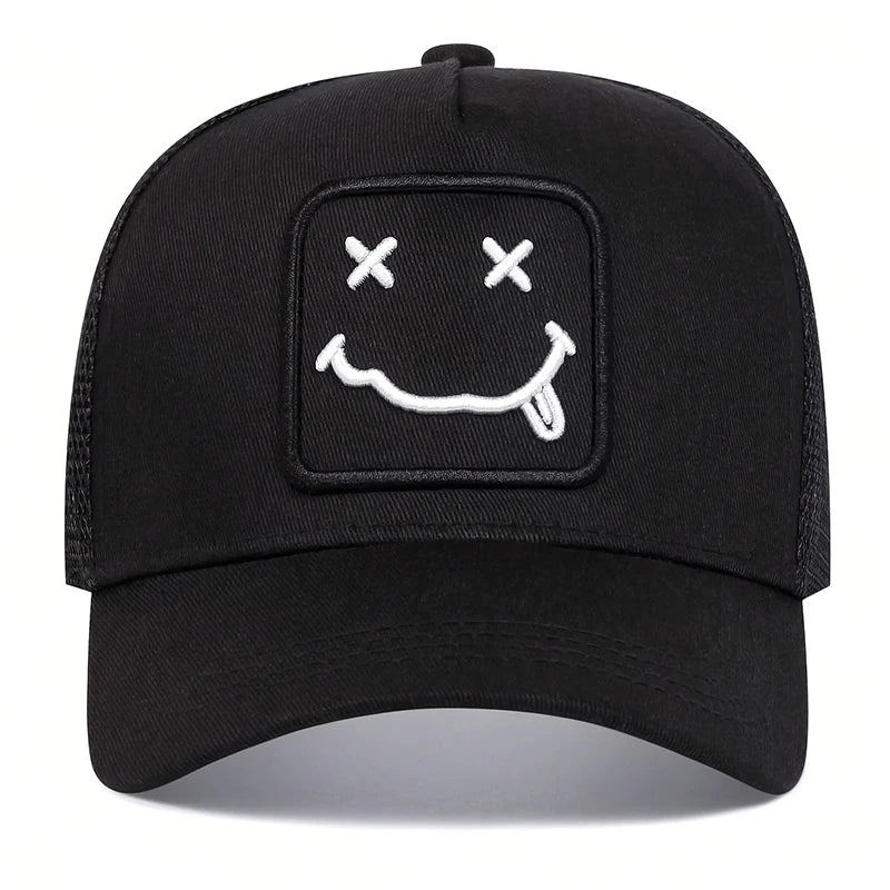 Unisex XX Tongue Sticking Embroidery Baseball Net Caps Spring Summer