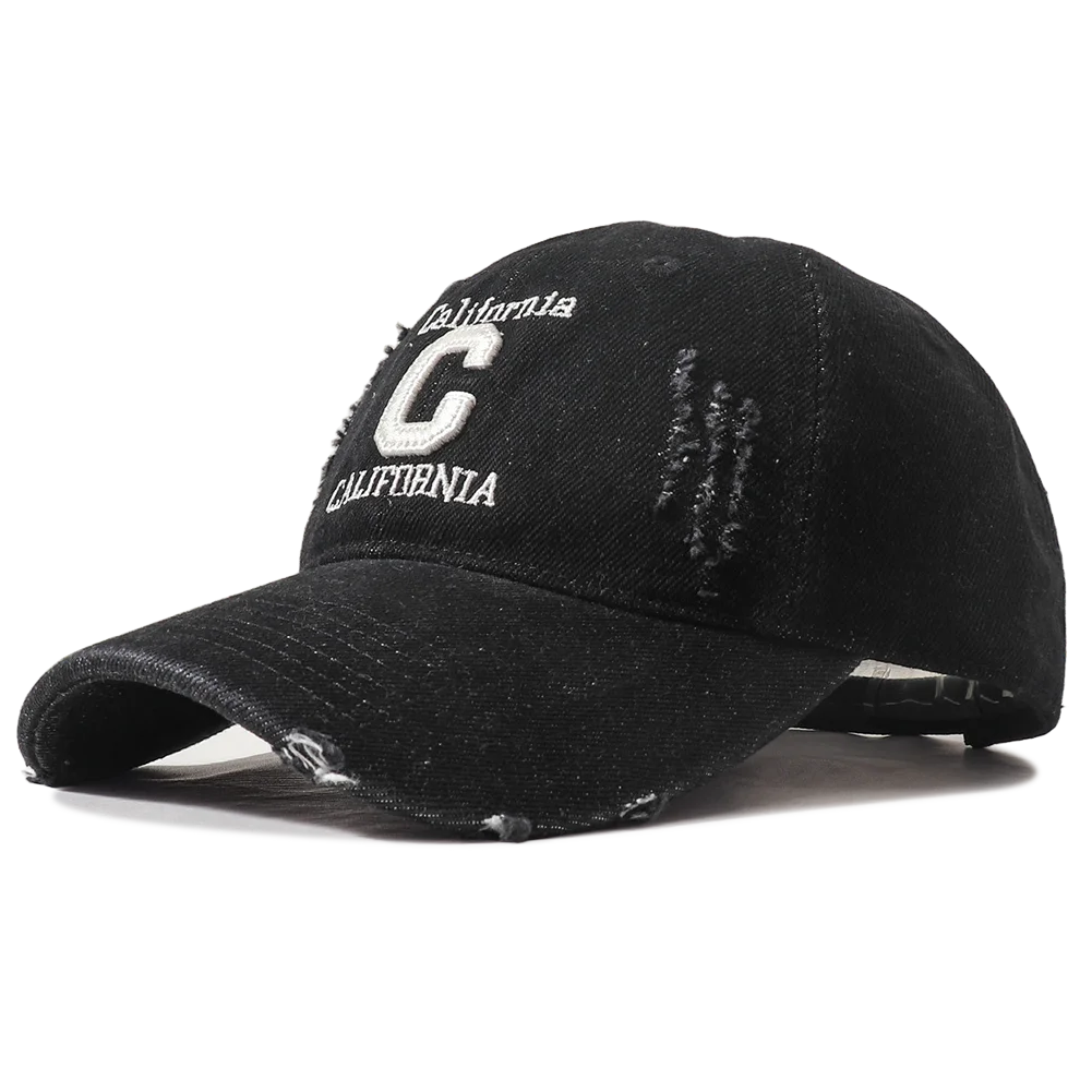 New Letter C Embroidered Washed Denim Baseball Cap