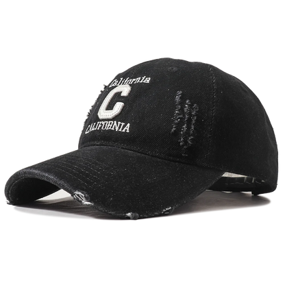 New Letter C Embroidered Washed Denim Baseball Cap