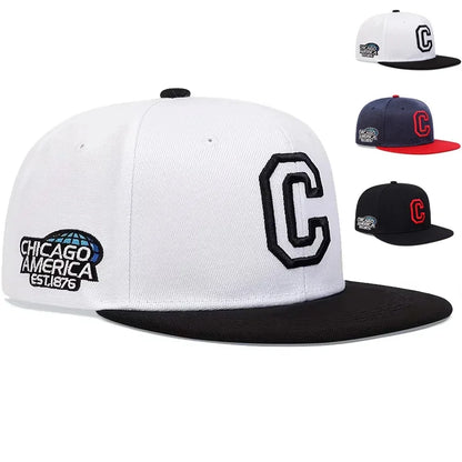Unisex C Letter Embroidery Side Chicago Hip-Hop Hats