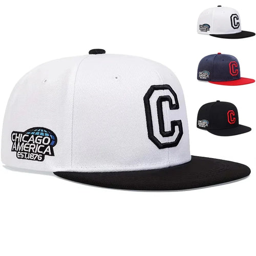 Unisex C Letter Embroidery Side Chicago Hip-Hop Hats