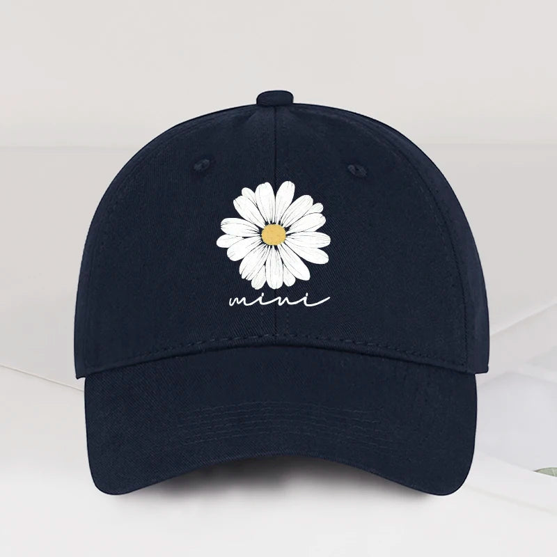"Mini" Daisy Flower Print Baseball Cap