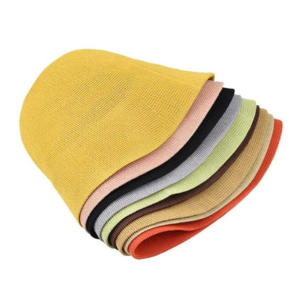 Breathable  Linen Knitted Bucket Cap