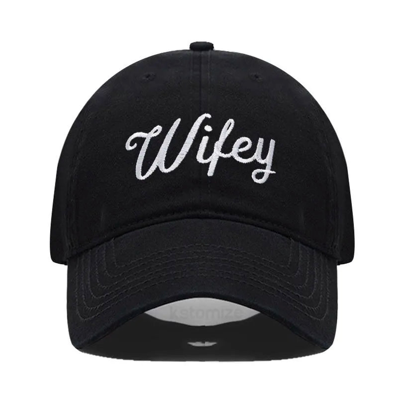 Embroidered Wifey & Hubby Hat Soft Cotton