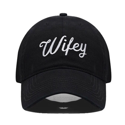 Embroidered Wifey & Hubby Hat Soft Cotton