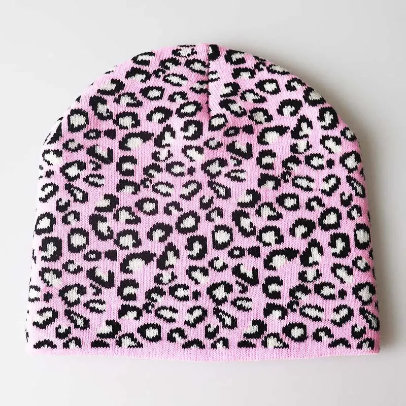 Leopard Keep Warm Unisex Short Knitting Beanie Hat
