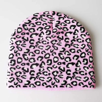 Leopard Keep Warm Unisex Short Knitting Beanie Hat