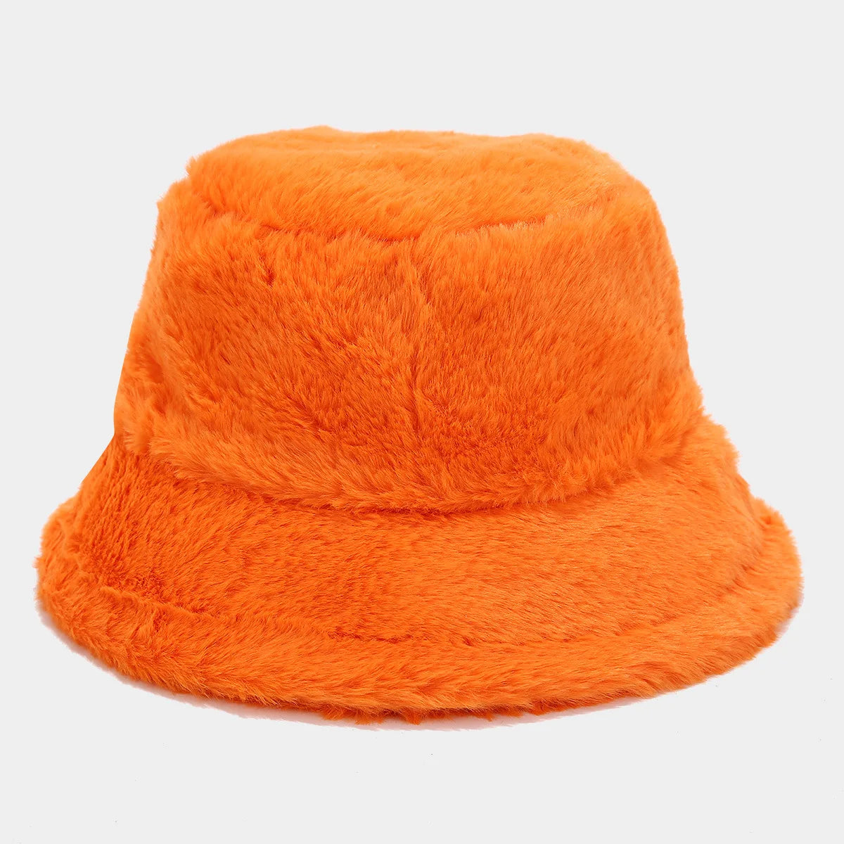 Faux Rabbit Fur Bucket Hat Lady Winter Warm Soft Panama Hat
