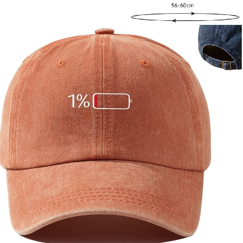 Washed Baseball Cap Print Adjustable Hat