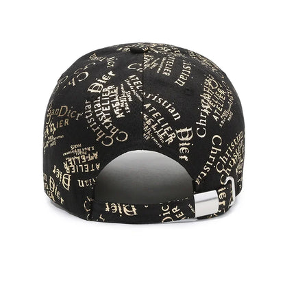 Baseball Cap Full Print Letters Embroidery Casual Wind Hat Fashion Men and Women