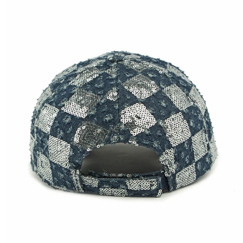 Sequined Ethnic Style Baseball Cap Women