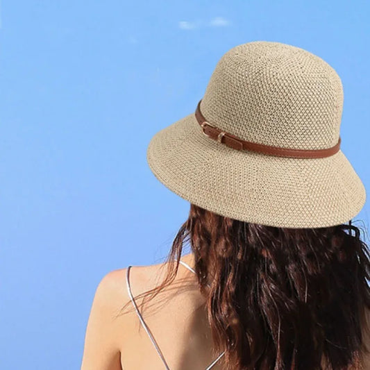 Summer Women's Hollow Out Bucket Hat - Fashion Knitted Sun Hat