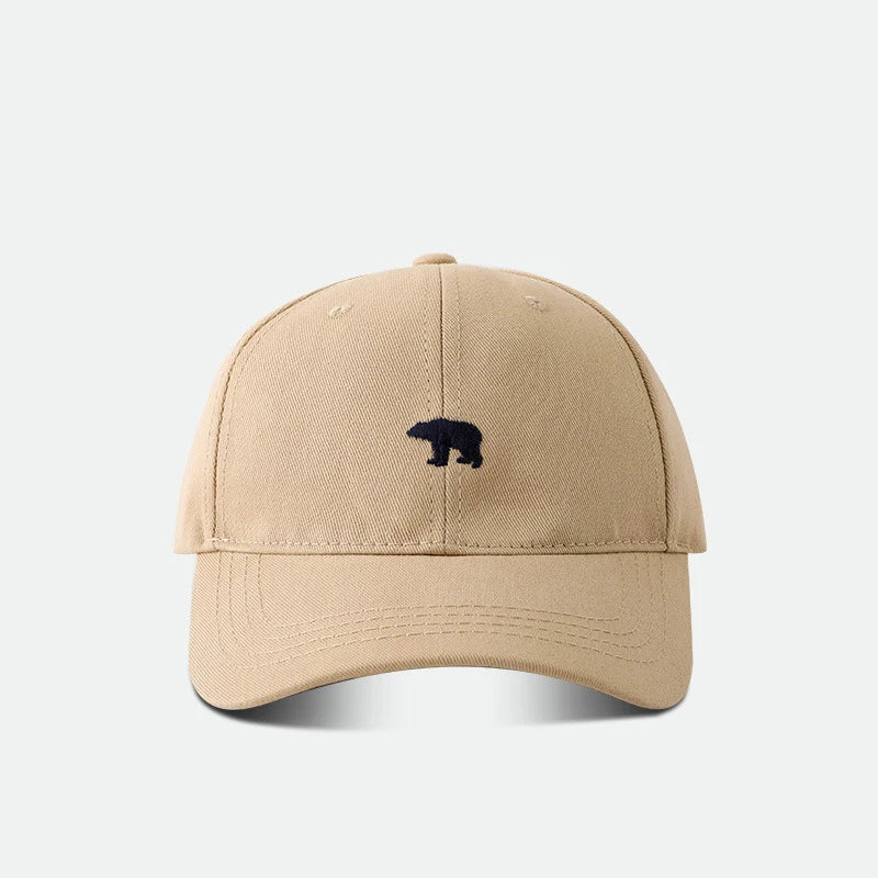 Polar Bear Embroidered Baseball Hat Fashionable Casual Sunshade Versatile Big Head Circumference Sunshade
