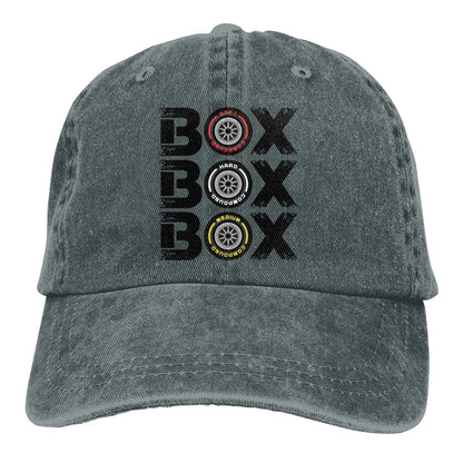 Box Box Box F1 Tyre Compound V2 Baseball Cap Men