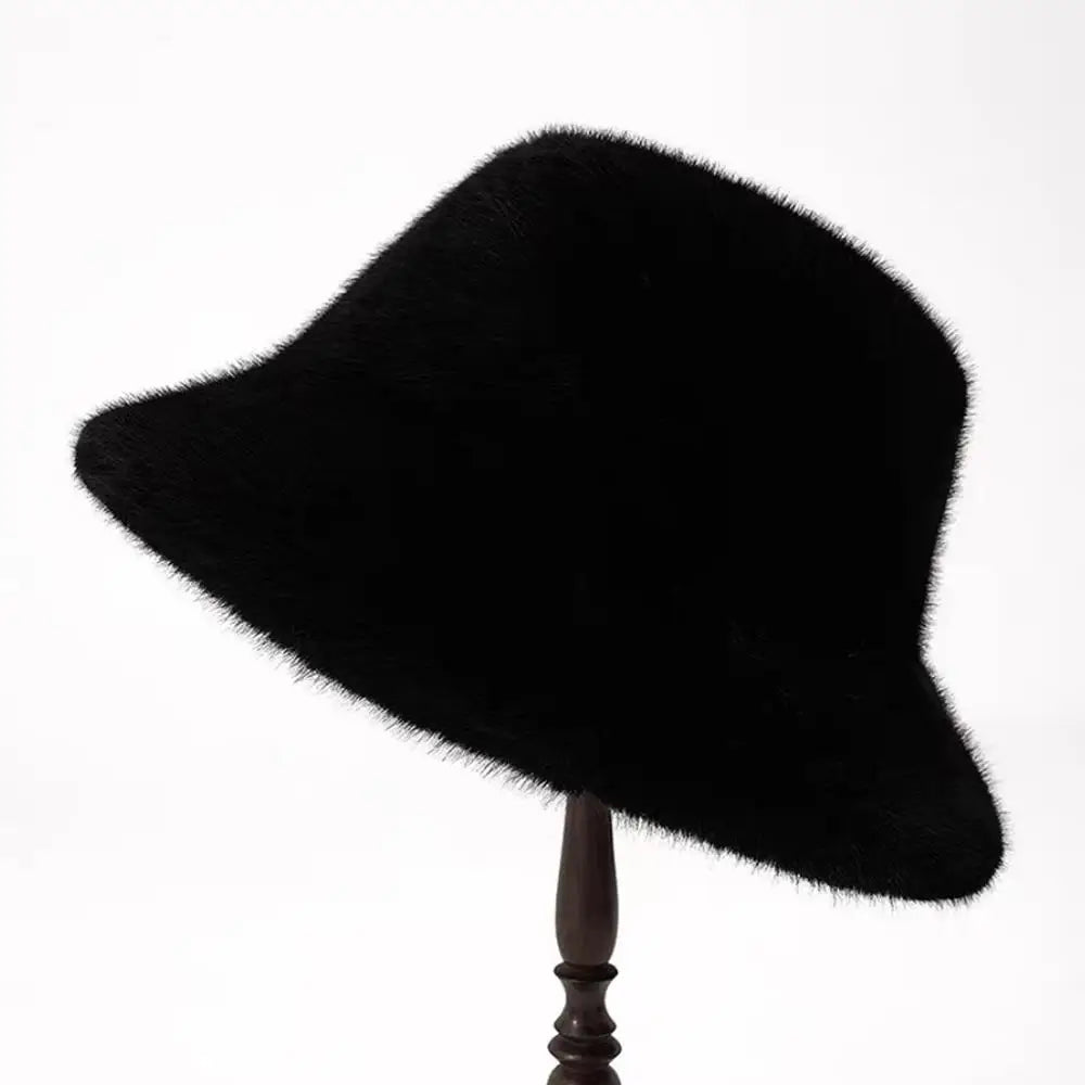 2025 Winter Puffy Faux Fur Bucket Hats Women