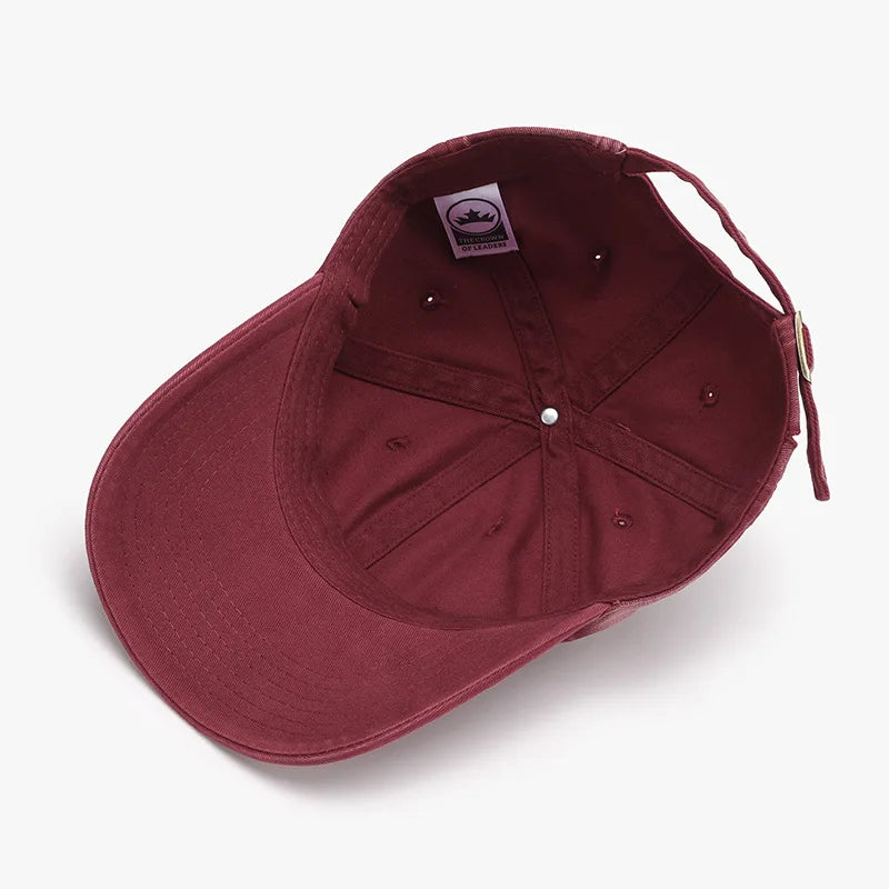 Washed Soft-Top Plain Baseball Cap For Men