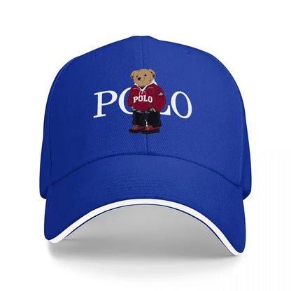 Bear Logo Black Baseball Cap With White Trim Classic Design For Men And Women