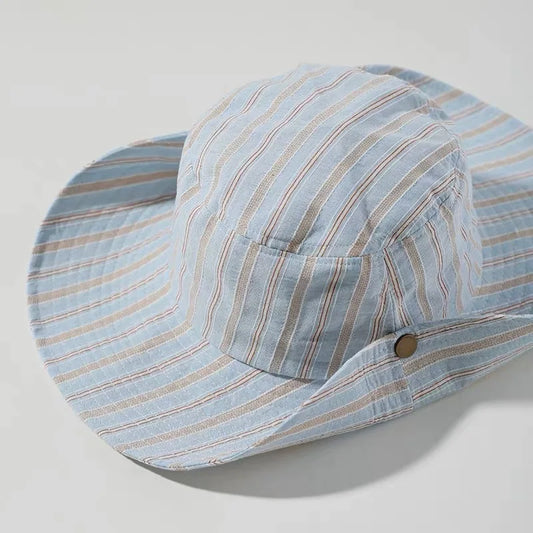 Simple Travel Striped Bucket Hat