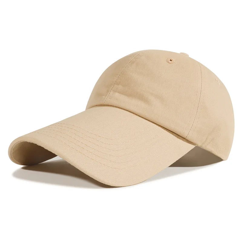 Adjustable Extra Long Bill Brim Baseball Cap Men Women 100% Cotton Visor Hat