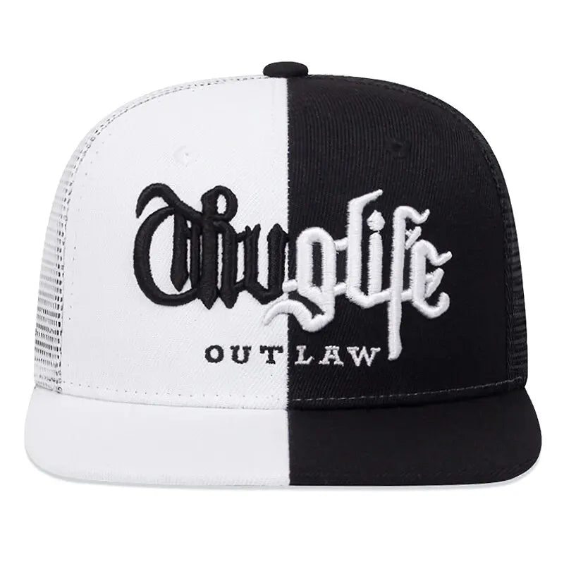 1 Pcs Fashion Fastball Cap Thug Life Embroidery Hip Hop Snapback Hat Adult