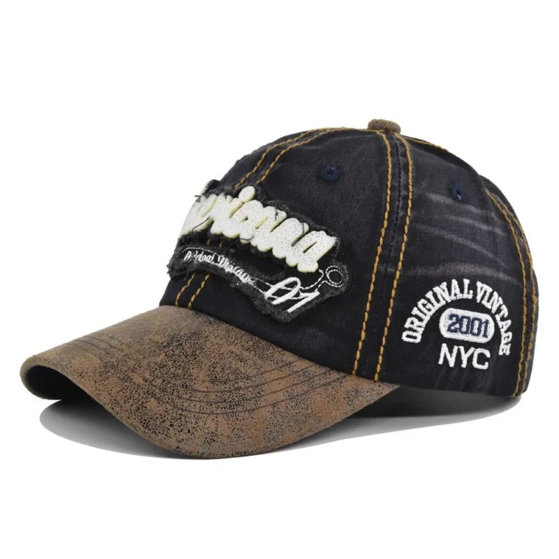 New 3D Embroidered Washed Cotton Retro Baseball Cap