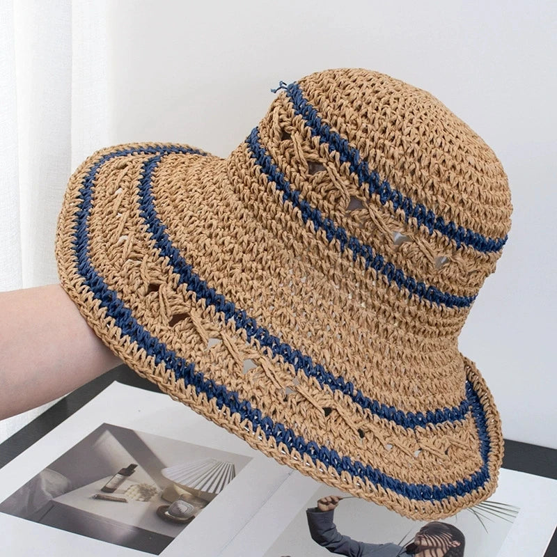 Foldable Woven Sunshade Straw Hat Beach Vacation