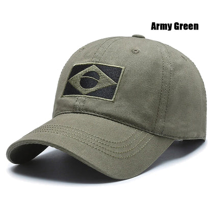 Unisex Brazilian Flag Embroidery Tactical Baseball Cap Classic Fashion
