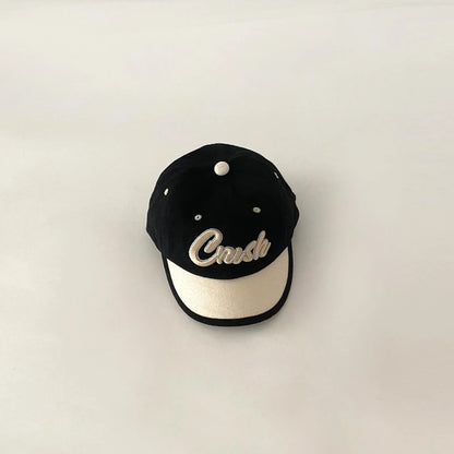 Retro Patchwork Baby Baseball Cap Letter Embroidered Peaked Cap