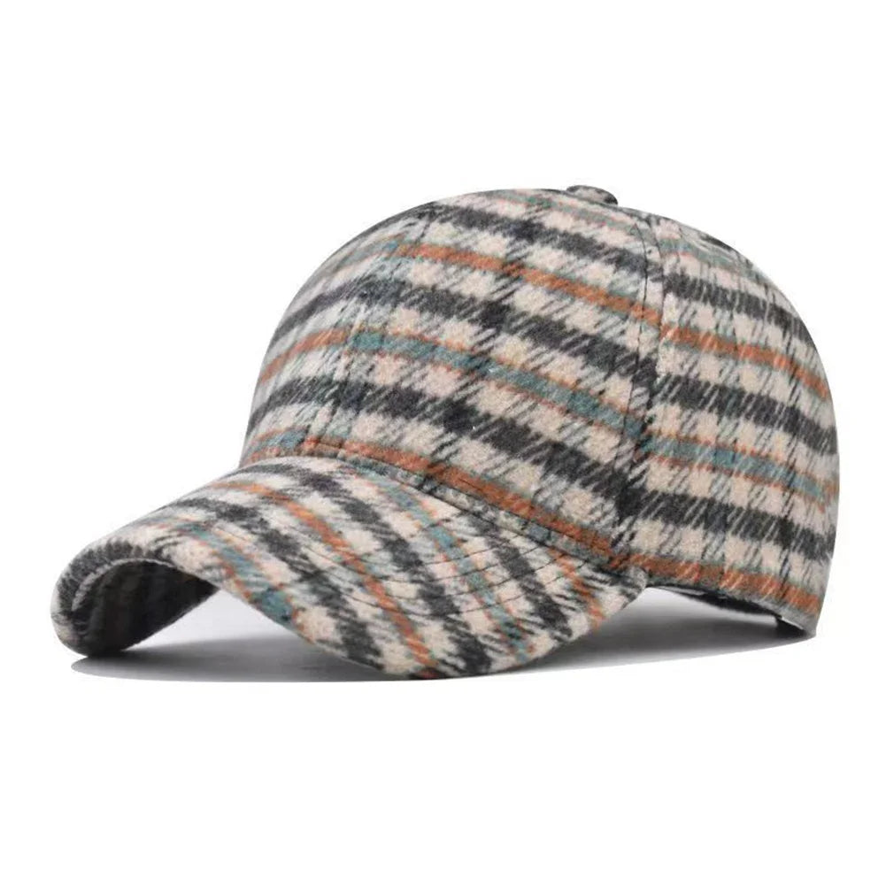 Adjustable Casual Versatile Houndstooth Unisex Plaid Baseball Cap