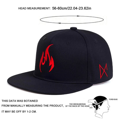 Unisex Flame Embroidered Hip Hop Hat Outdoor