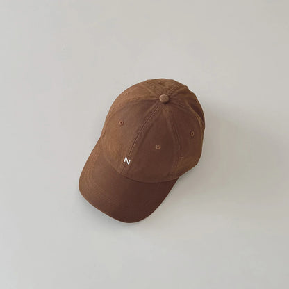 N-Letter Baby Peaked Hat Solid Color Children Duck Tongue Cap