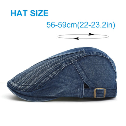 Four Seasons Washed Denim Newsboy Cap