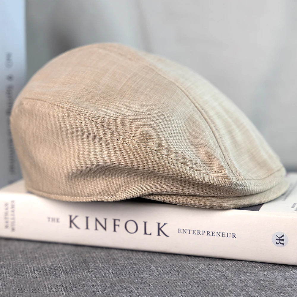 New Solid Spring And Summer Casual Men Flat Summer Linen Beret Hat
