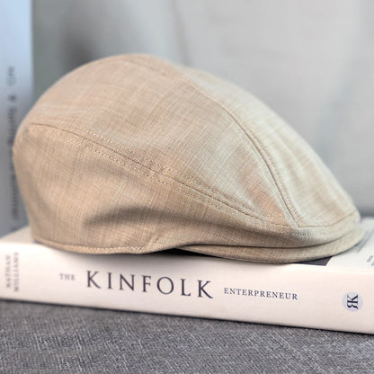 New Solid Spring And Summer Casual Men Flat Summer Linen Beret Hat