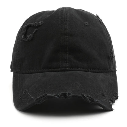 Men's Trendy Solid-Color Distressed Baseball Cap