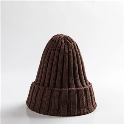 Knitted  Solid Edge Curl Colored Woolen Men's And Women's