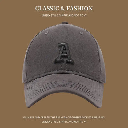 Classic A Letter Embroidery Baseball Cap for Women Men